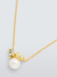 Lido Freshwater Pearl Hexagon and Baguette Cubic Zirconia Pendant Necklace