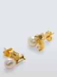 Lido Freshwater Pearl Hexagon and Baguette Cubic Zirconia Stud Earrings