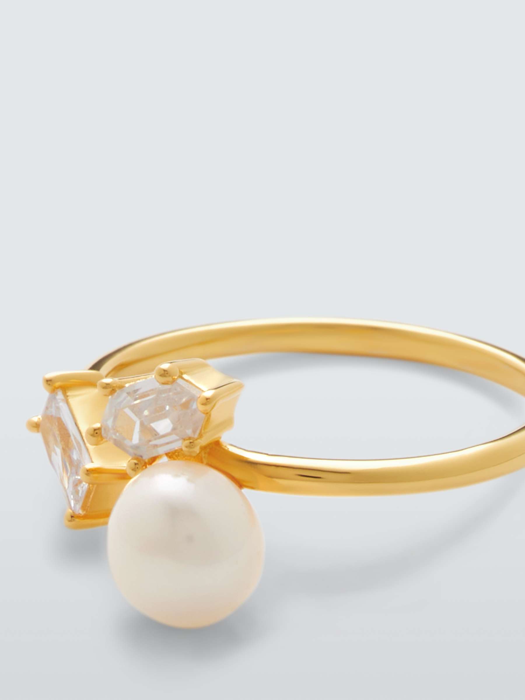 Buy Lido Freshwater Pearl & Cubic Zirconia Cocktail Ring Online at johnlewis.com