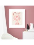 John Lewis Lucy Deaner 'Lobster' Framed Print & Mount, 63.5 x 53.5cm, Red