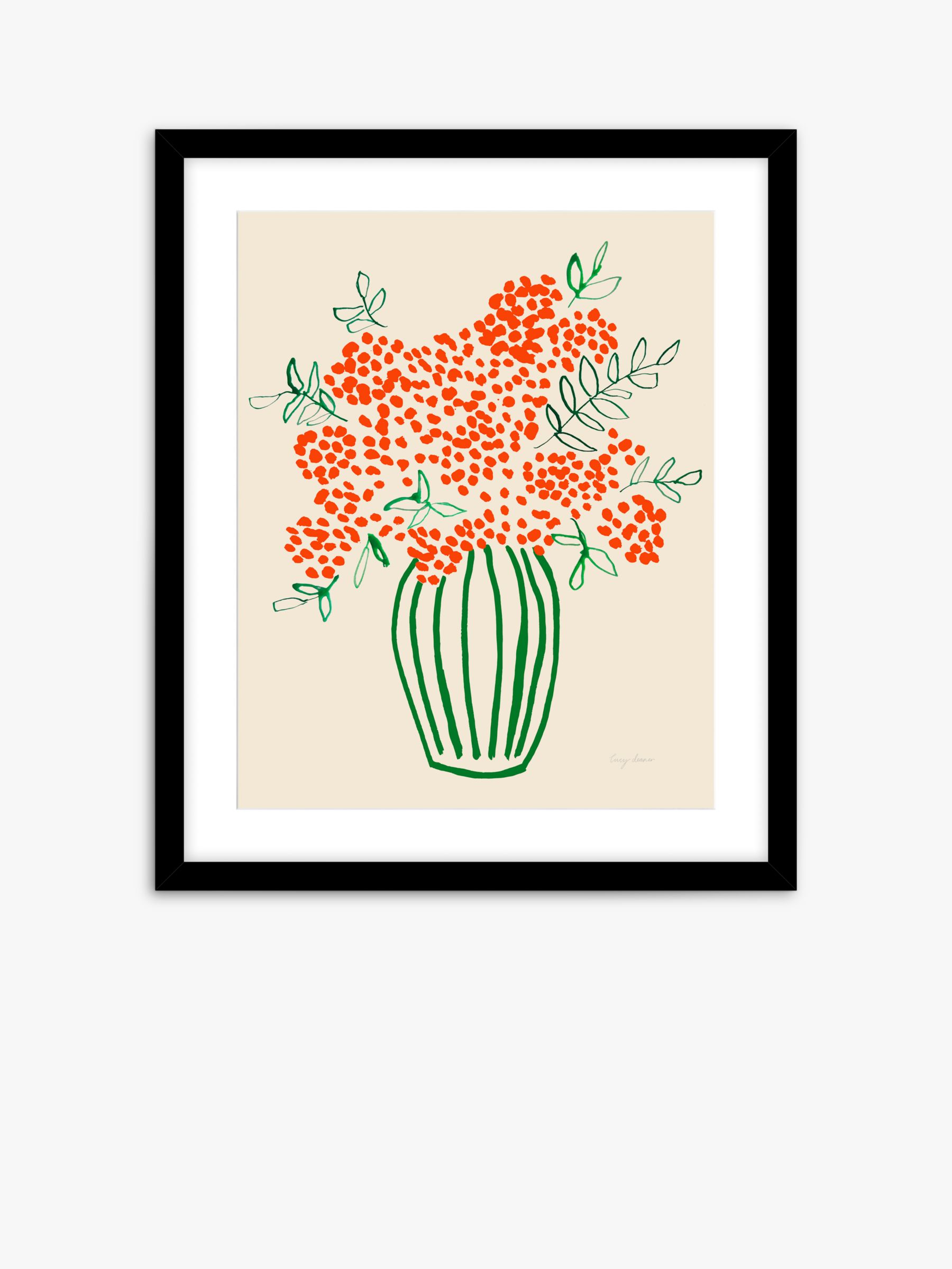 John Lewis Lucy Deaner 'Tall Vase of Orange Berries' Framed Print ...