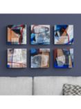 John Lewis Natasha Barnes 'New Forms' Canvas Print, Set of 6, 25 x 25cm, Blue