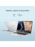 ASUS Chromebook CX14 Laptop, Intel Celeron Processor, 4GB RAM, 128GB eMMC, 14” Full HD, Arctic Grey