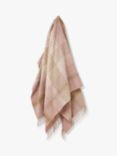 Bronte by Moon Classic Check British Wool Throw, Pink/Camel