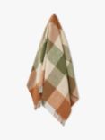 Bronte by Moon British Wool Block Check Throw, Terracotta/Green