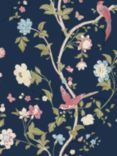 Laura Ashley Summer Palace Wallpaper, Midnight Blue