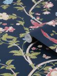 Laura Ashley Summer Palace Wallpaper, Midnight Blue