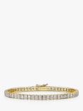 Jools by Jenny Brown Square Cut Cubic Zirconia Tennis Bracelet, Gold