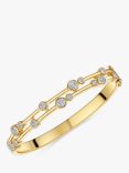 Jools by Jenny Brown Cubic Zirconia Bubble Double Row Bangle, Gold