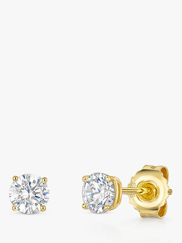 Jools by Jenny Brown 5mm Round Cubic Zirconia Stud Earrings, Gold