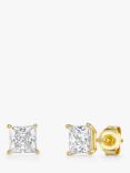 Jools by Jenny Brown 6mm Square Cubic Zirconia Stud Earrings, Gold