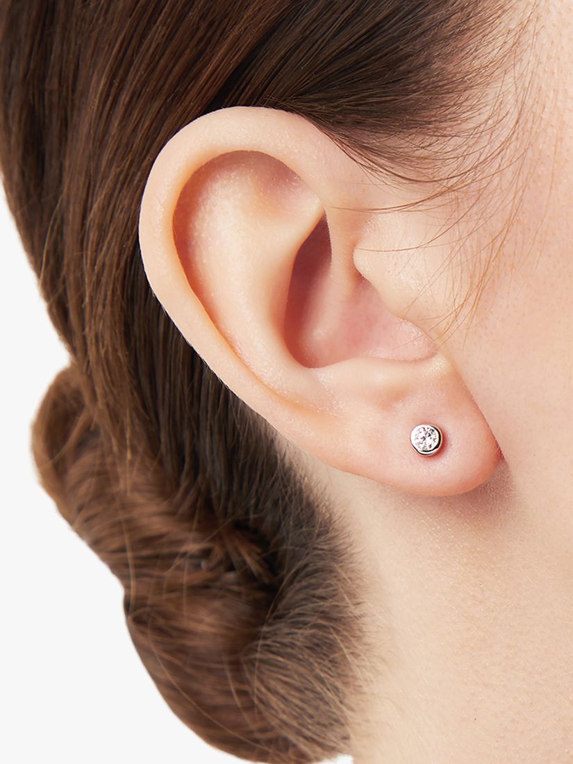 Buy Jools by Jenny Brown 3mm Cubic Zirconia Rubover Stud Earrings Online at johnlewis.com
