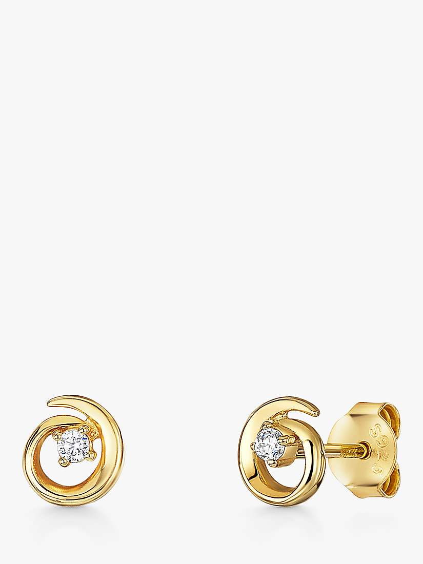 Buy Jools by Jenny Brown Cubic Zirconia Twirl Stud Earrings, Gold Online at johnlewis.com