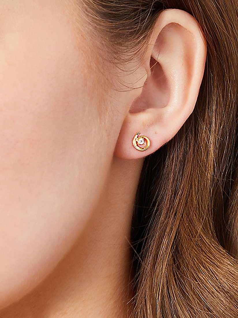 Buy Jools by Jenny Brown Cubic Zirconia Twirl Stud Earrings, Gold Online at johnlewis.com