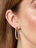 Jools by Jenny Brown 35mm Cubic Zirconia Hoop Earrings, Gold