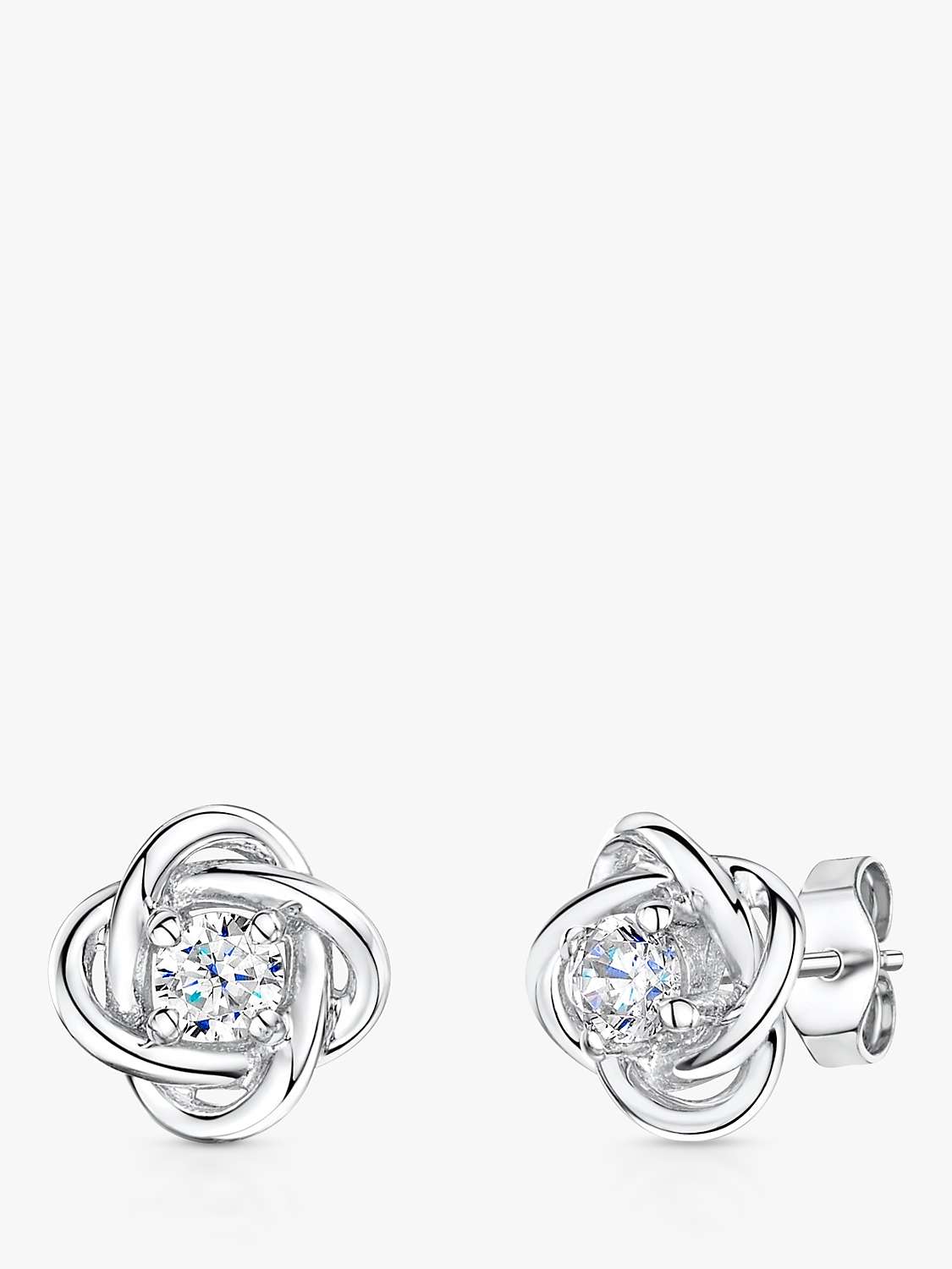 Buy Jools by Jenny Brown Woven Cubic Zirconia Stud Earrings, Silver Online at johnlewis.com