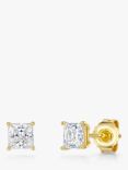 Jools by Jenny Brown 5mm Square Cubic Zirconia Stud Earrings, Gold