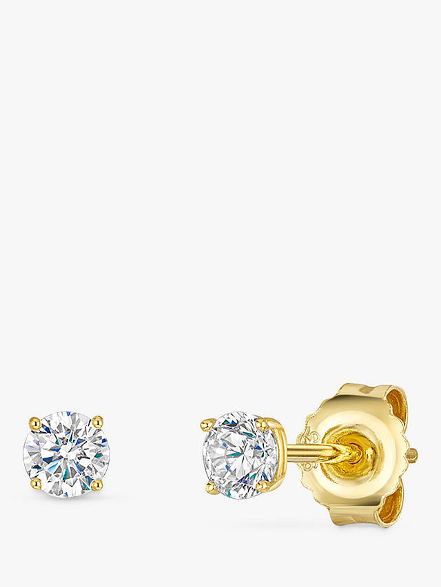 Jools by Jenny Brown 4mm Cubic Zirconia Solitaire Stud Earrings, Gold