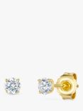 Jools by Jenny Brown 4mm Cubic Zirconia Solitaire Stud Earrings, Gold
