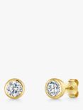 Jools by Jenny Brown 6mm Cubic Zirconia Rubover Stud Earrings, Gold
