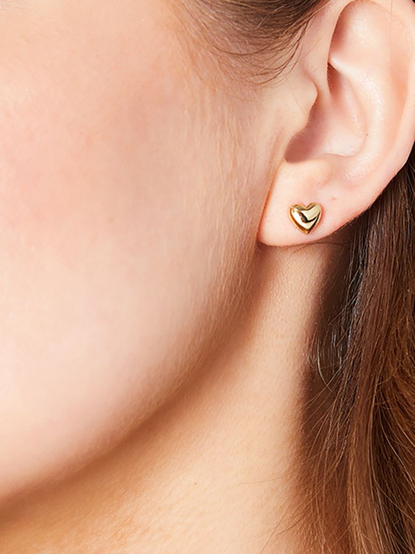 Buy Jools by Jenny Brown Chunky Polished Heart Stud Earrings, Gold Online at johnlewis.com