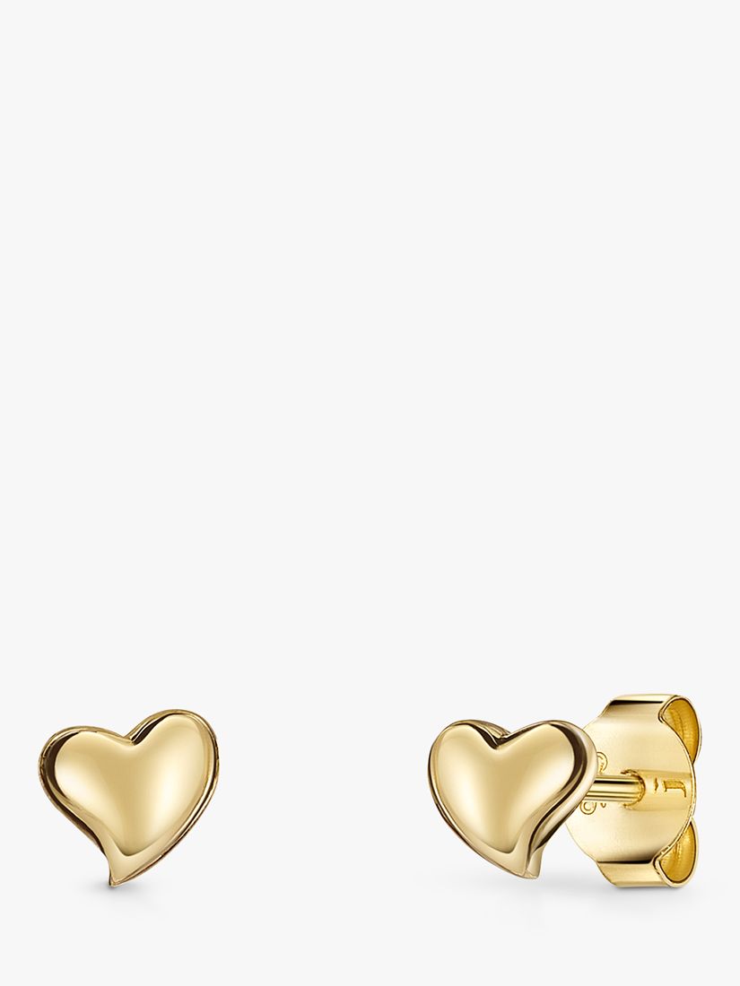 Jools by Jenny Brown Offset Curved Heart Stud Earrings, Gold at John ...