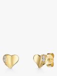 Jools by Jenny Brown Cubic Zirconia Heart Stud Earrings, Gold
