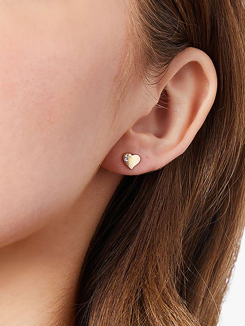 Buy Jools by Jenny Brown Cubic Zirconia Heart Stud Earrings, Gold Online at johnlewis.com