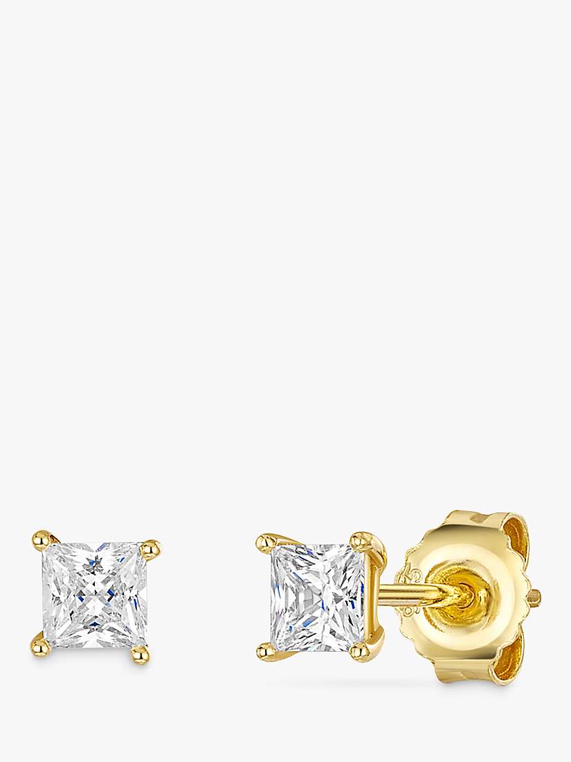 Buy Jools by Jenny Brown 4mm Square Cubic Zirconia Stud Earrings, Gold Online at johnlewis.com