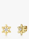 Jools by Jenny Brown Cubic Zirconia Snowflake Stud Earrings, Gold