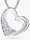 Jools by Jenny Brown Cubic Zirconia Open Heart Pendant Necklace, Silver