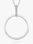 Jools by Jenny Brown Open Circle Cubic Zirconia Bale Necklace, Silver