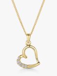 Jools by Jenny Brown Cubic Zirconia Hanging Heart Necklace, Gold