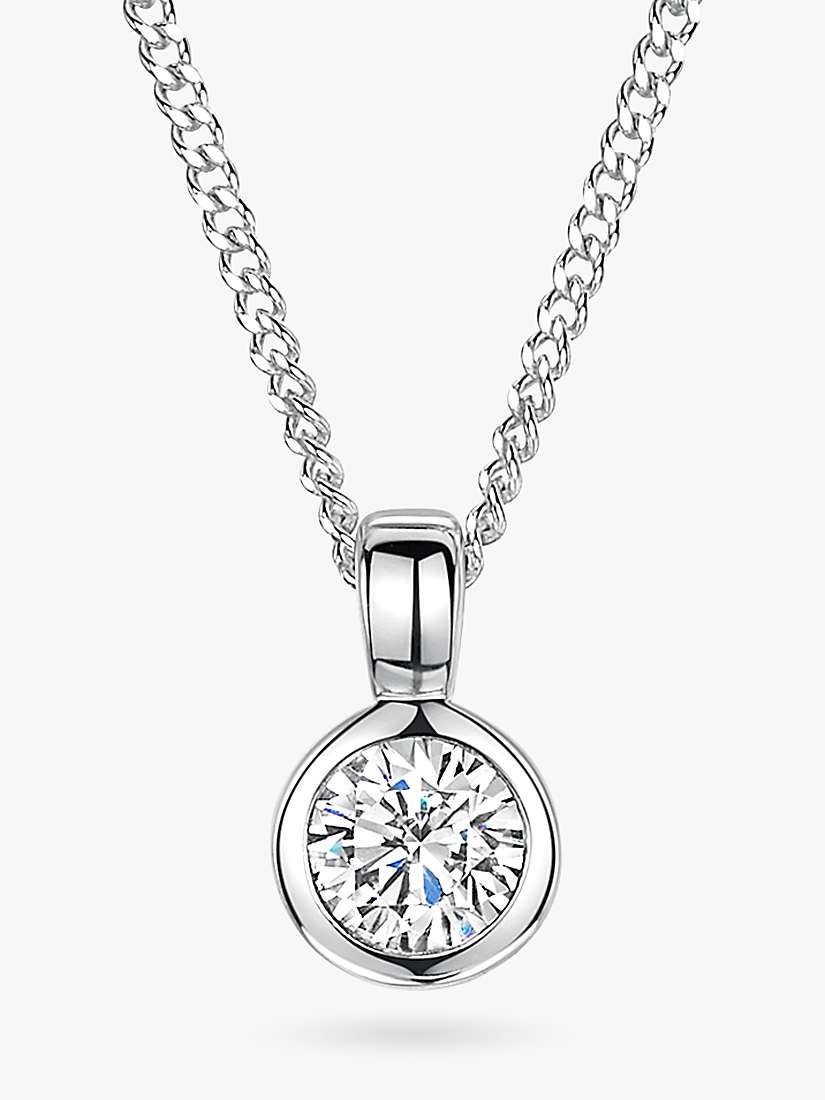 Buy Jools by Jenny Brown 4mm Cubic Zirconia Rubover Pendant Necklace Online at johnlewis.com
