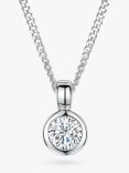 Jools by Jenny Brown 4mm Cubic Zirconia Rubover Pendant Necklace