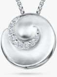 Jools by Jenny Brown Cubic Zirconia Satin Swirl Pendant Necklace, Silver