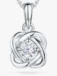 Jools by Jenny Brown Woven Cubic Zirconia Pendant Necklace, Silver