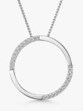 Jools by Jenny Brown Open Circle Cubic Zirconia Pendant Necklace, Silver