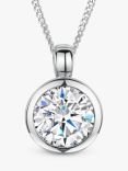 Jools by Jenny Brown Cubic Zirconia Rubover Pendant Necklace, Silver