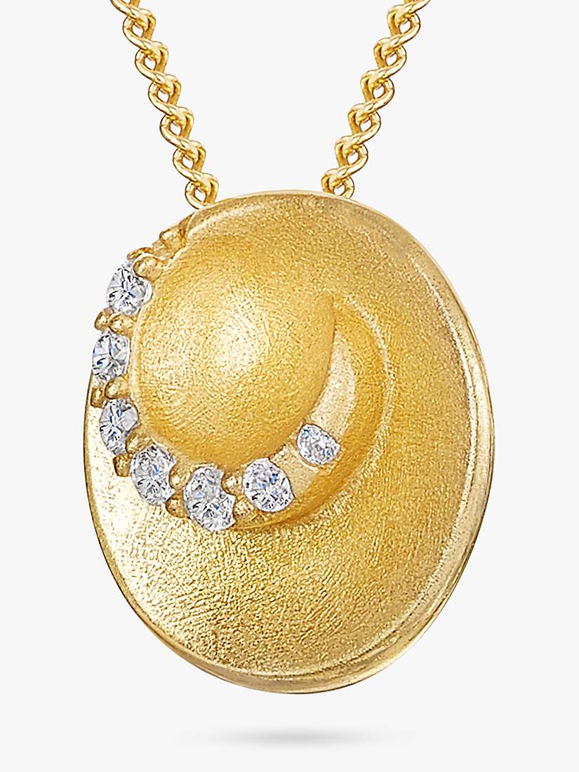 Buy Jools by Jenny Brown Cubic Zirconia Satin Swirl Pendant Necklace, Gold Online at johnlewis.com