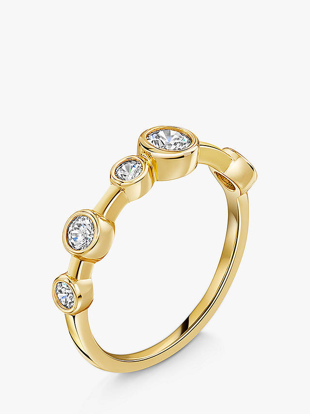 Jools by Jenny Brown Cubic Zirconia Bubble Line Ring, Gold