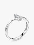 Jools by Jenny Brown Small 3 Stone Cubic Zirconia Ring, Silver