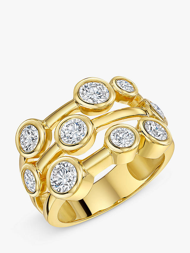 Jools by Jenny Brown 9 Stone Cubic Zirconia Bubble Ring, Gold