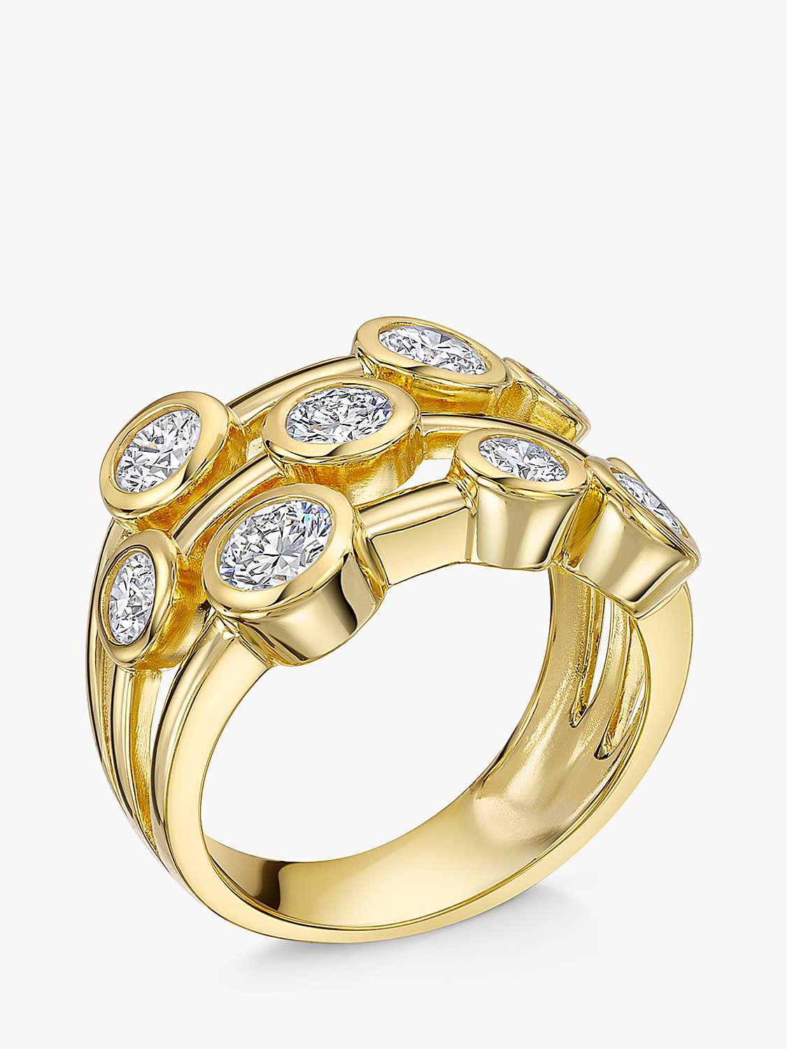 Buy Jools by Jenny Brown 9 Stone Cubic Zirconia Bubble Ring, Gold Online at johnlewis.com