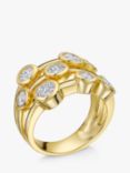 Jools by Jenny Brown 9 Stone Cubic Zirconia Bubble Ring, Gold