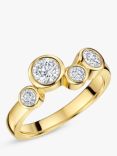 Jools by Jenny Brown 4 Stone Cubic Zirconia Bubble Ring, Gold