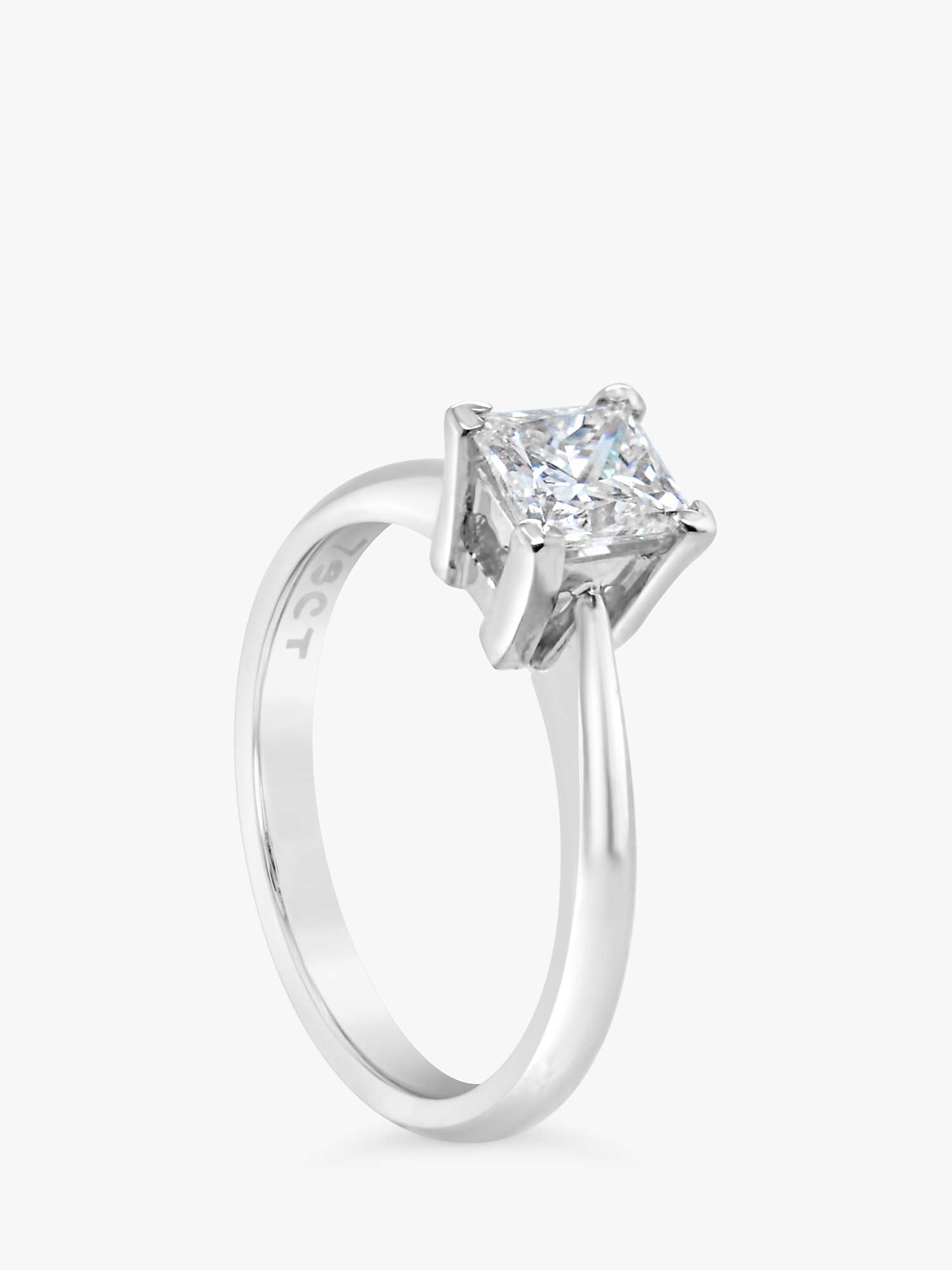 Buy Milton & Humble Jewellery Second Hand 18ct White Gold Princess Cut Diamond Engagement Ring Online at johnlewis.com