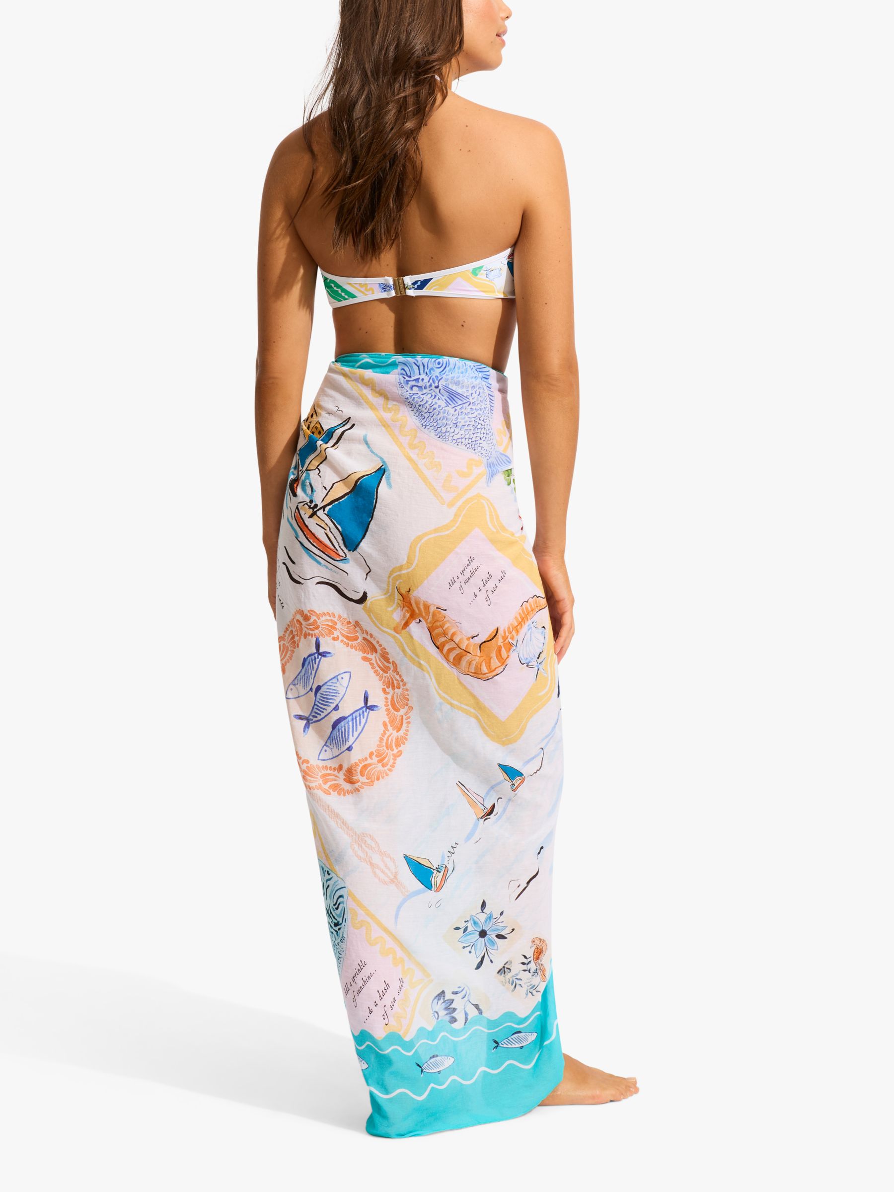Buy Seafolly Wish Cotton Sarong, Atoll Blue Online at johnlewis.com