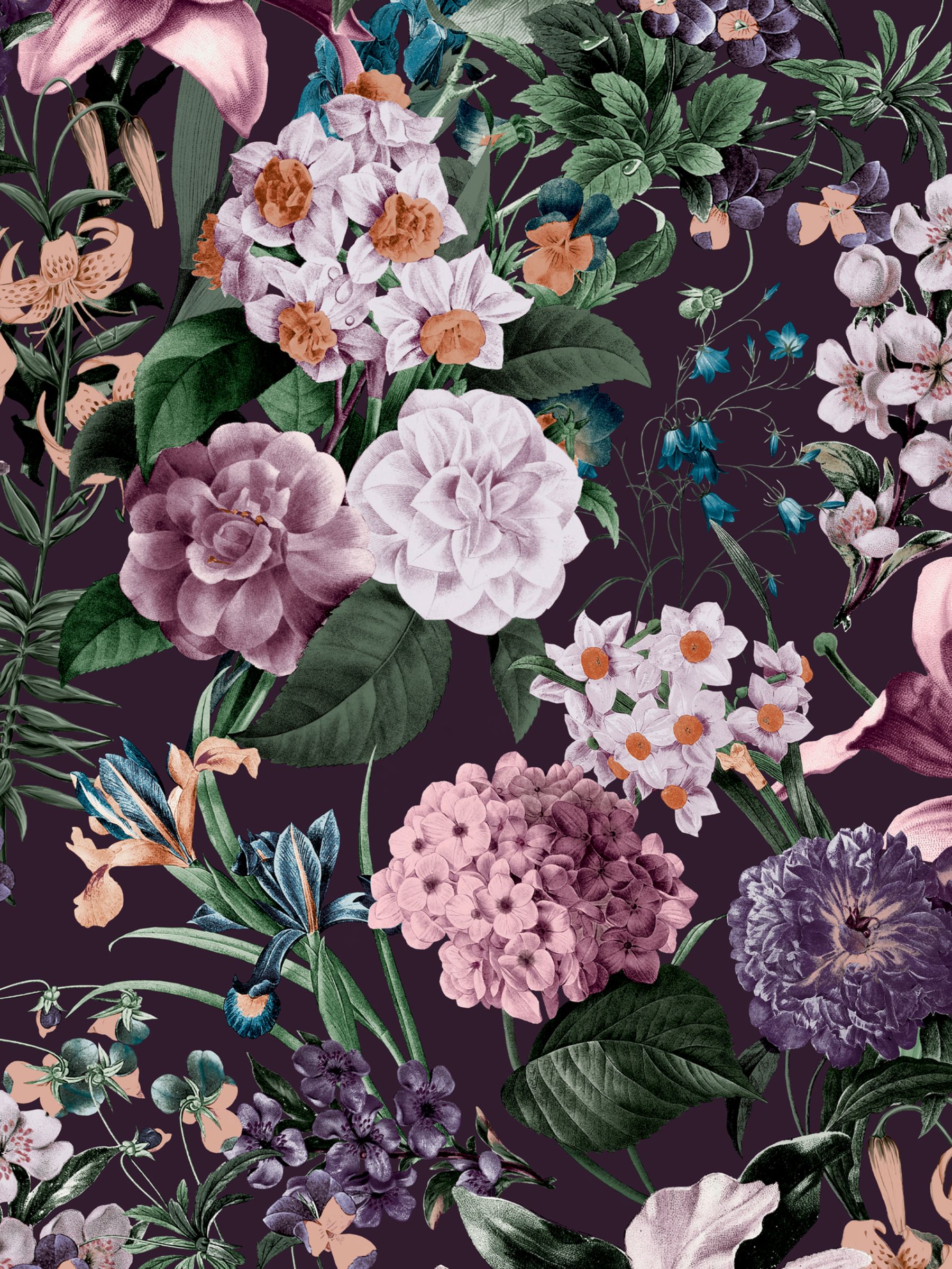 Graham & Brown Glasshouse Flora Amethyst Wallpaper, Purple