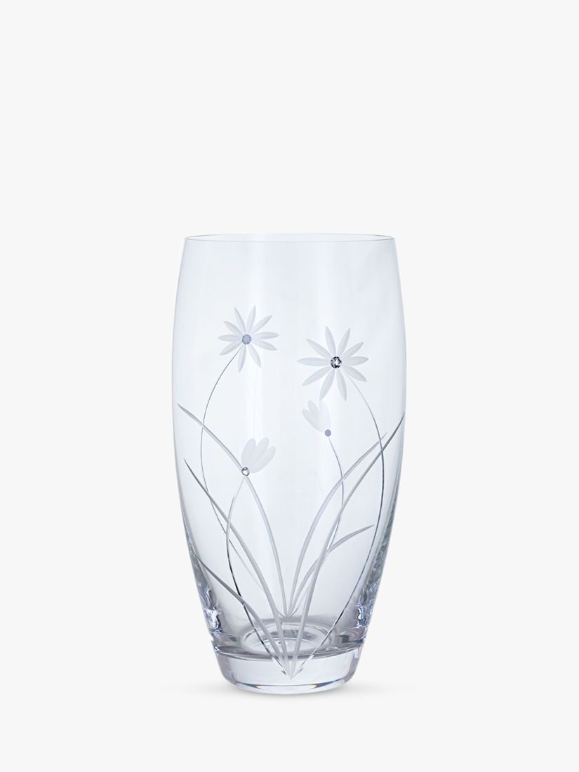Dartington Crystal Glitz Daisy Glass Vase, H26cm, Clear £65.00